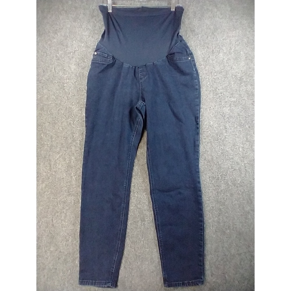 Indigo Blue Maternity Jeans Women 2X Dark Wash Secret Fit Belly Skinny Denim